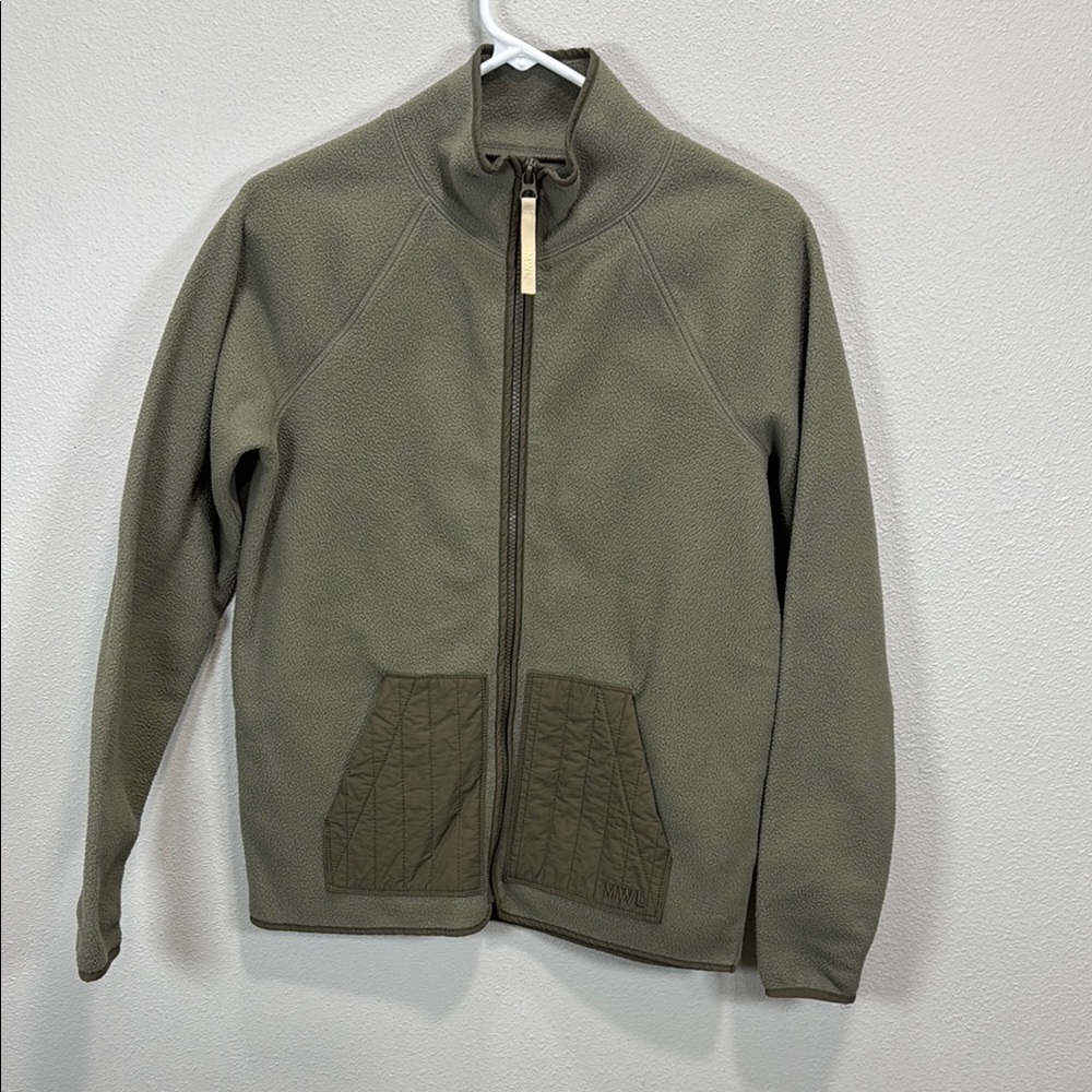 Madewell MWL Betterfleece Zip Quilted-Pocket Jacket in pressed Sage - Picture 3 of 11